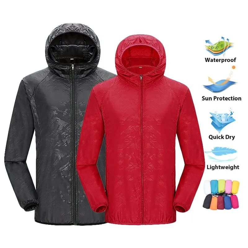 Veste trekking LNGXO imperméable respirante unisexe pour randonnée pêche camping anti-UV
