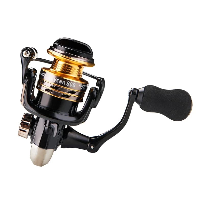 Moulinet de pêche spinning mini DEUKIO 1000 roulement fluide frein 5kg pour pêche légère en eau douce