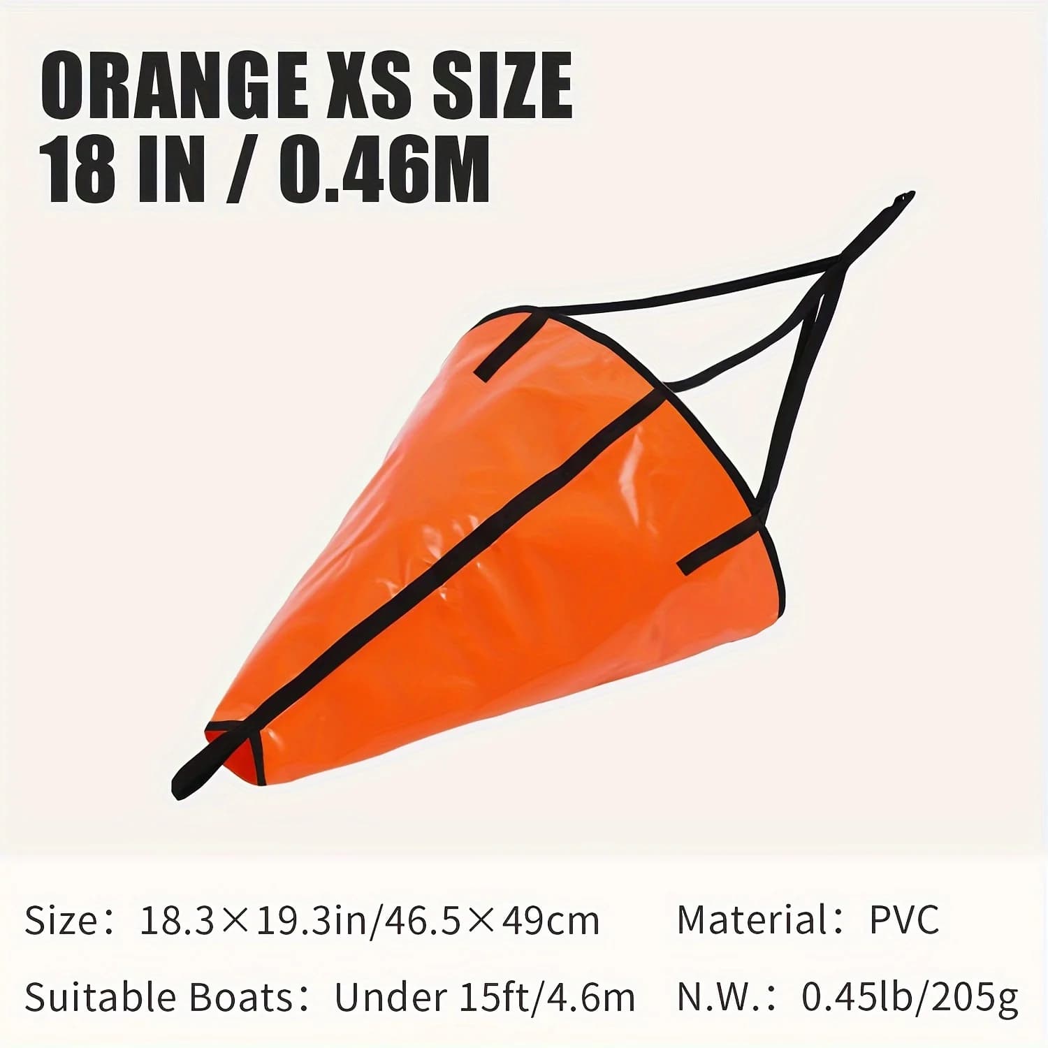 Ancre flottante parachute 45cm pour kayak de pêche - contrôle de dérive pour bateaux