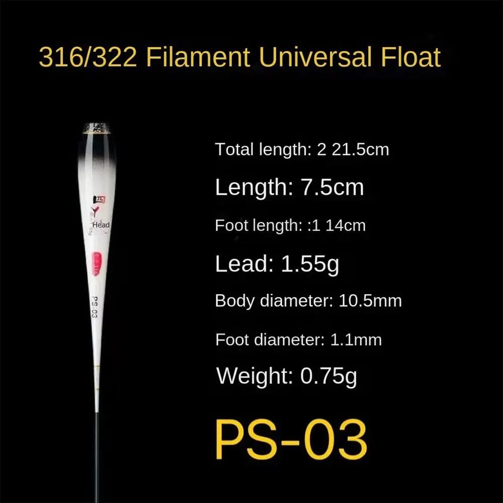 Flotteur composite nano plastique pour la pêche, partie inférieure du corps avec bouchons flottants