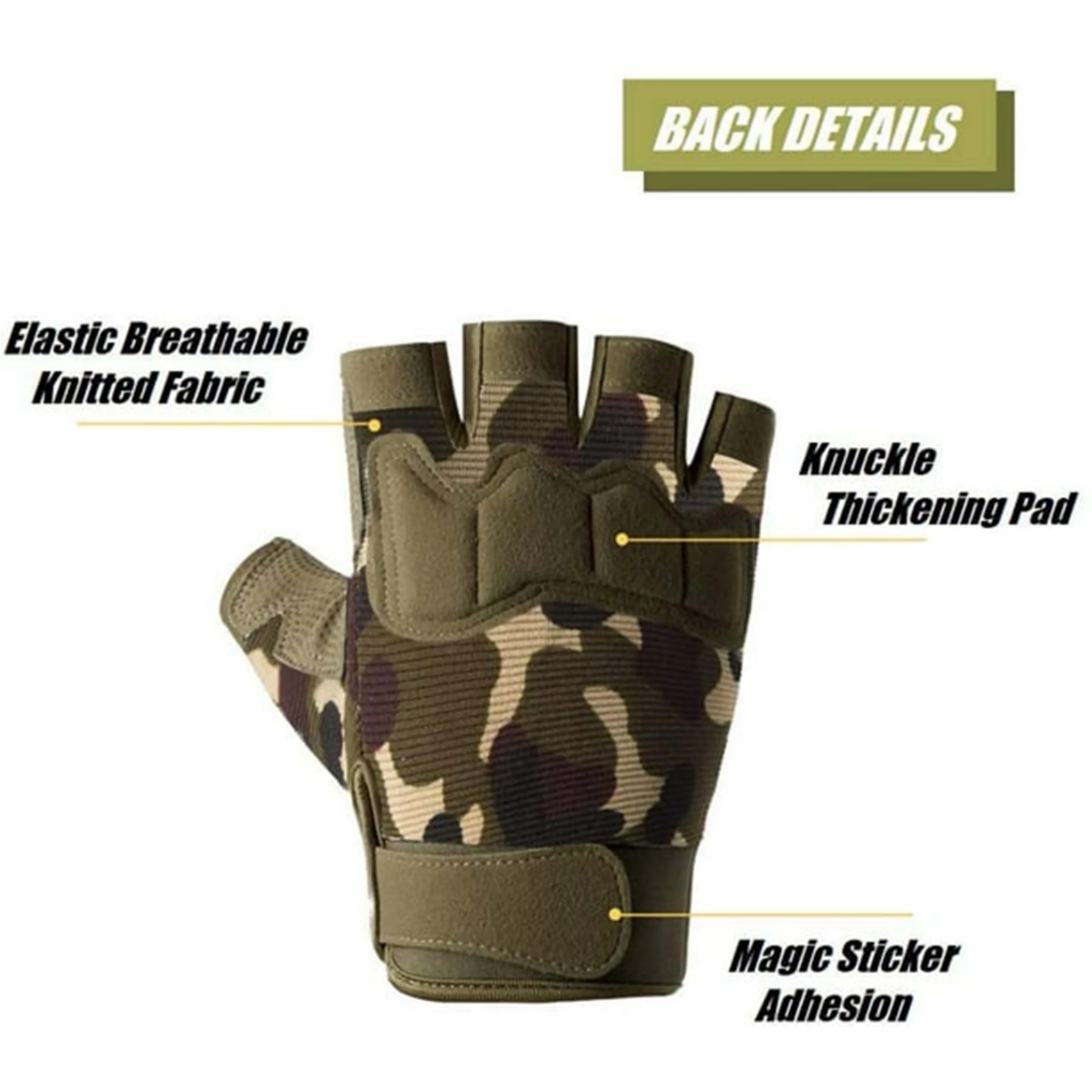 Gants tactiques doigts complets cuir coton vert anti-coupure chasse sport entraînement