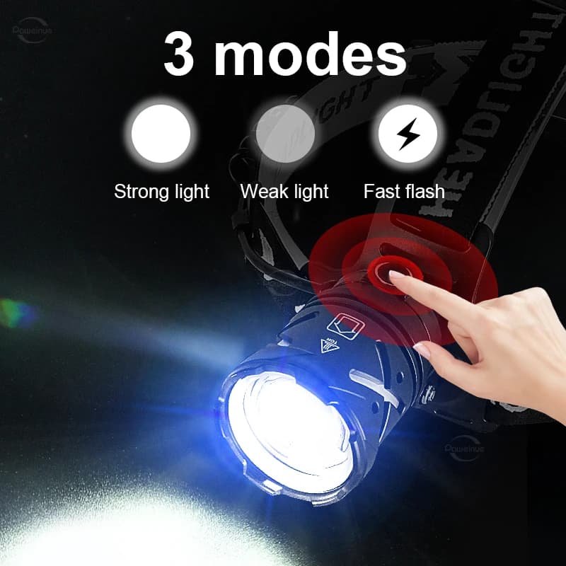 Lampe frontale professionnelle 1000000LM rechargeable 18650 ultra puissante pour pêche en mer et grands lacs