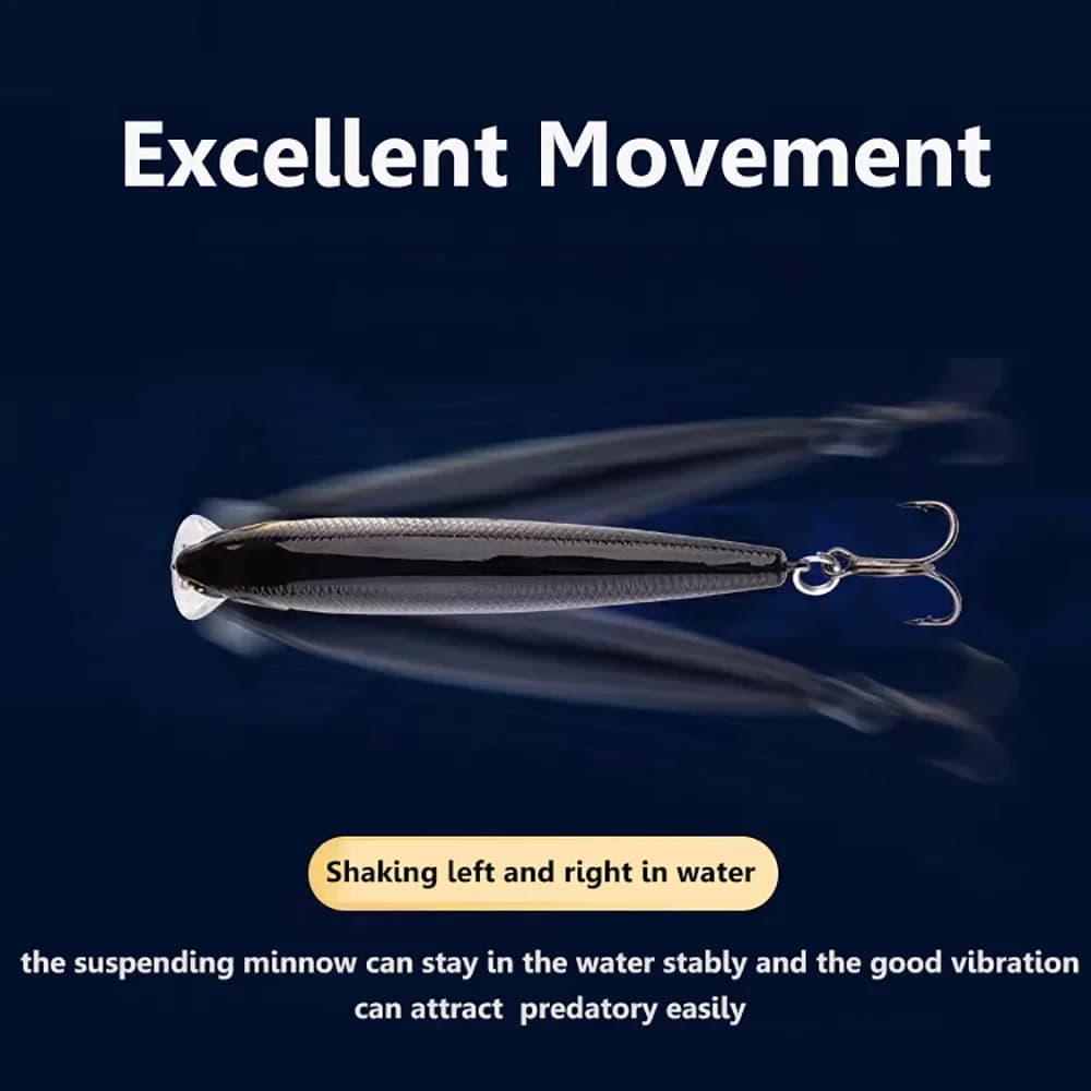 Leurre Suspending Minnow 10g 13g Jerkbait Magnétique pour la Pêche de la Perche, du Brochet et du Carnassier