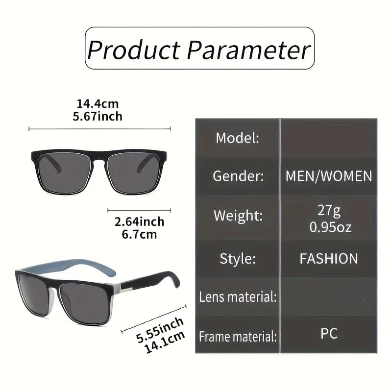 2 paires lunettes de soleil polarisées dégradé carrées pour pêche en mer - Anti-éblouissement voyage