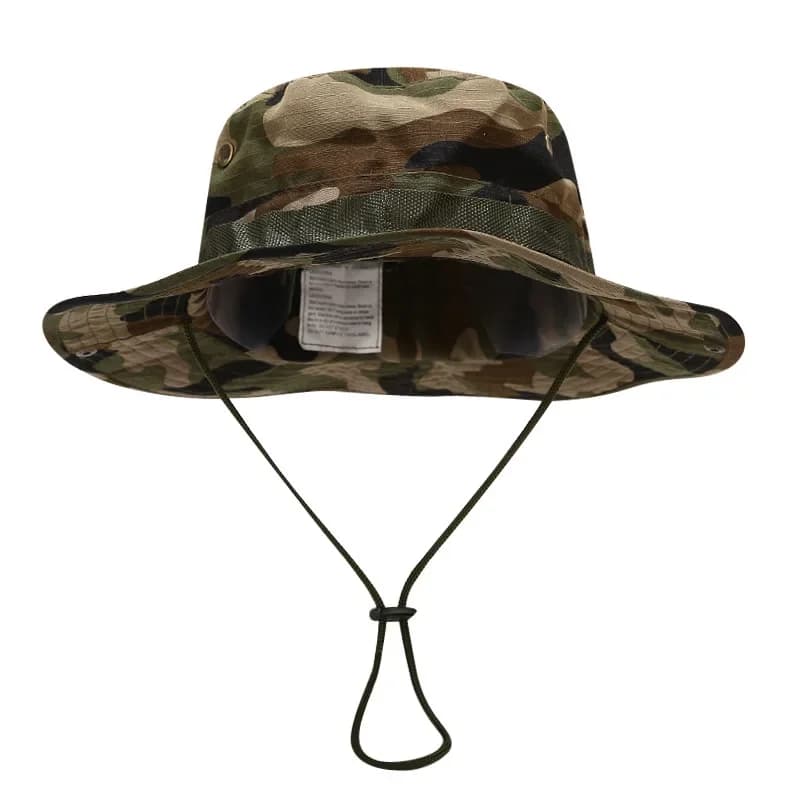Chapeau camouflage pêche bord rond - Protection solaire randonnée pêche montagne unisexe