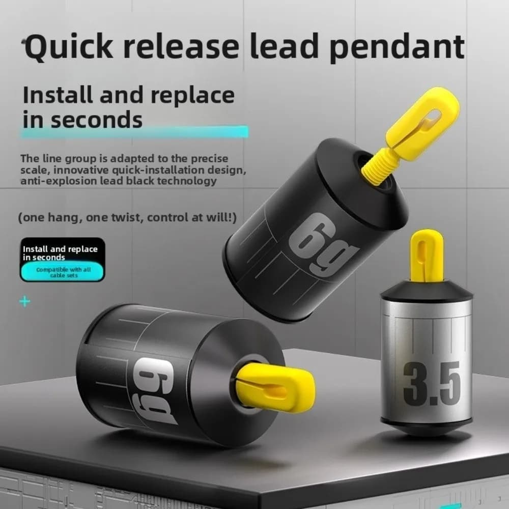Plombs de pêche compacts design cylindrique forme goutte d'eau - Poids ajustables avec échelle