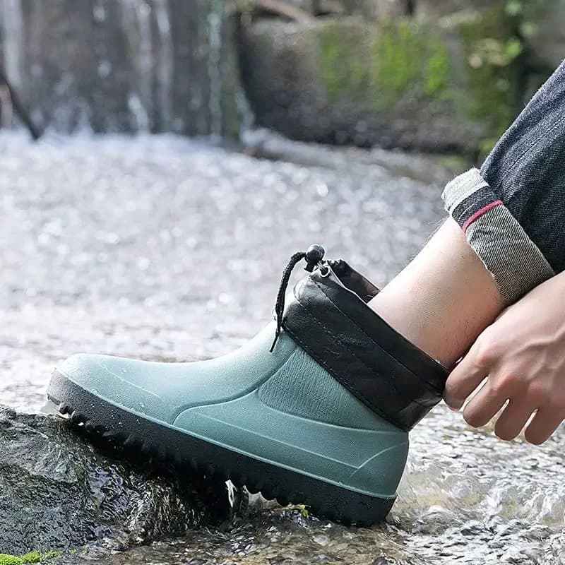 Bottes de pluie homme mode imperméables antidérapantes plastique qualité supérieure talon bas caoutchouc