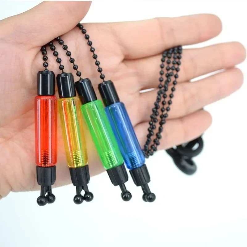 Set alarme pêche carpe swinger chaîne métal - indicateur morsure 4 couleurs outils pêche