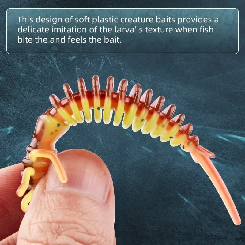 Leurre souple silicone 50mm leurre artificiel vers pour pêche du brochet sandre et perche