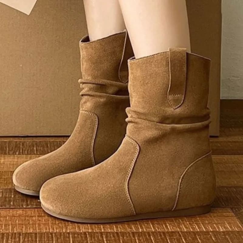Bottes cheville suédine Crestar 2025 - Chaussures plates polyvalentes pêche rétro femmes