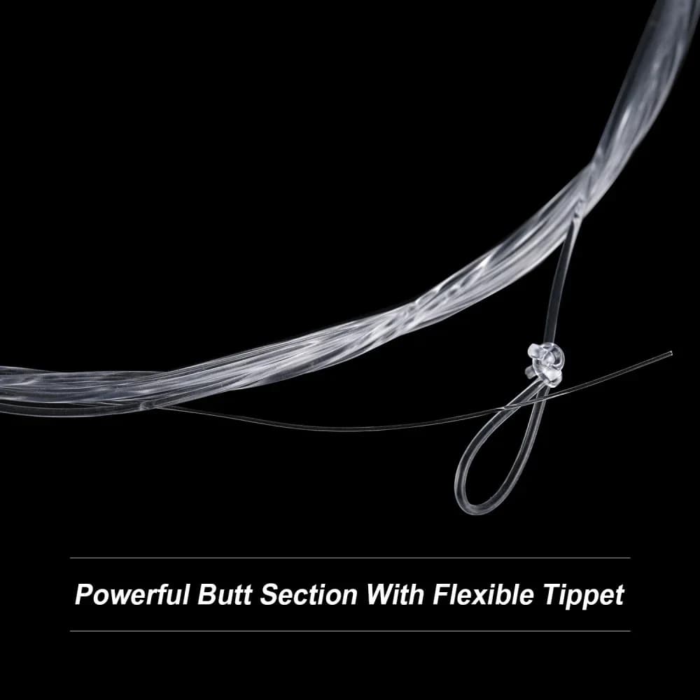 Bas de ligne fly fishing Goture 5 pièces 9FT/2.74m - Nylon clair avec boucle pour pêche à la mouche