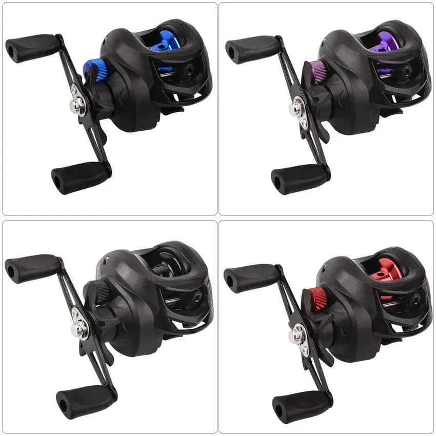 Moulinet baitcasting 7.2:1 haute vitesse anti-tangle - Pour pêche eau douce et mer longue distance