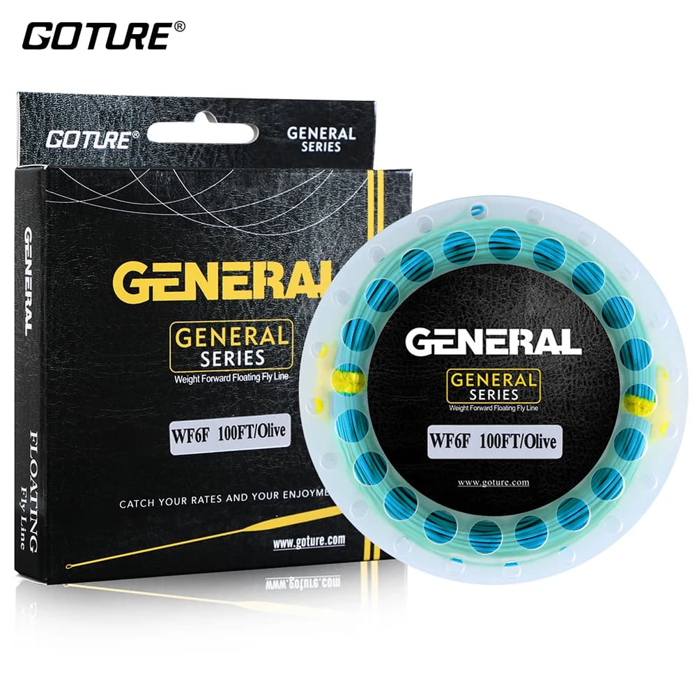 Ligne de pêche à la mouche flottante Goture GENERAL WF 3-8, 30m avec boucles soudées et 7 coloris