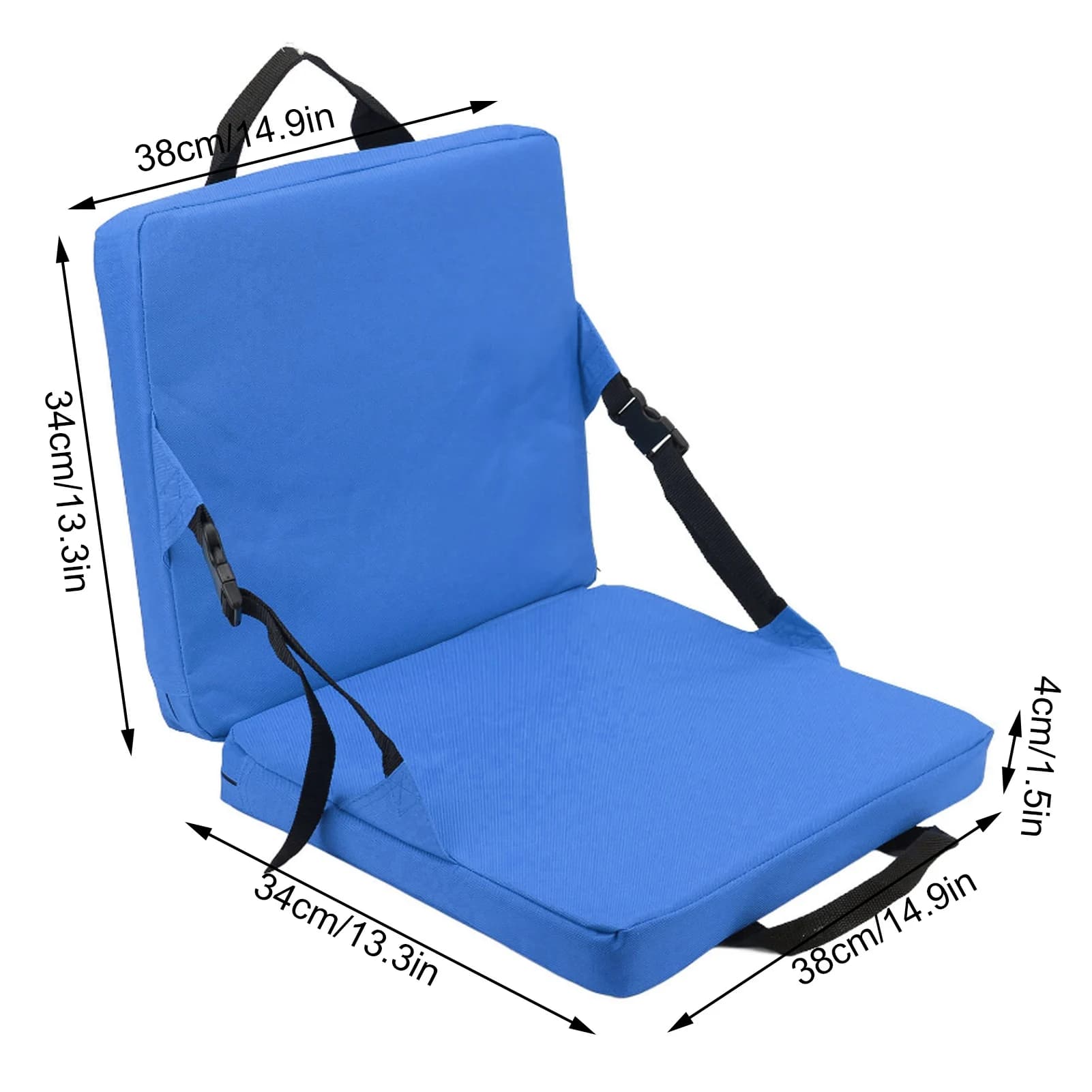 Chaise pliante de pêche avec dossier et coussin éponge - Confortable pour plage et stade