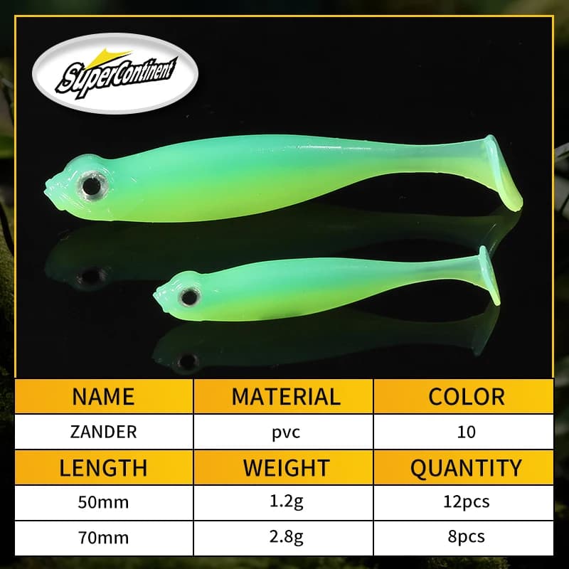 Leurre souple Supercontinent Shad T-tail 5cm 7cm silicone pêche aux leurres wobblers plastique