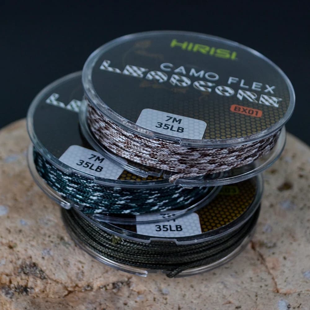 Ligne plombée carpe 35LB 7 mètres pour montage de cheveu - tresse 3 couleurs - pêche