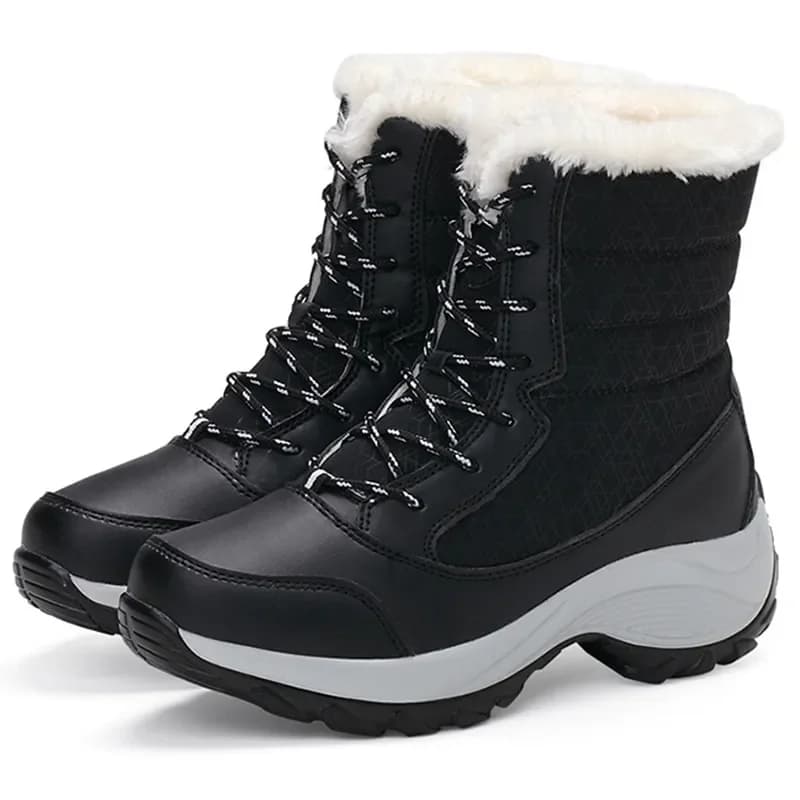 Bottes cheville femme légères pour pêche hivernale avec talons plateforme chaudes neige