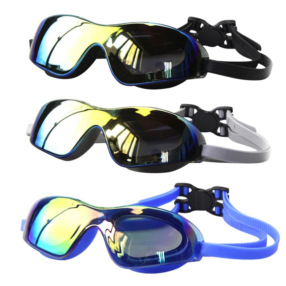 Lunettes de natation électroplaquées ajustables plongée étanches unisexe pour femmes hommes enfants ados