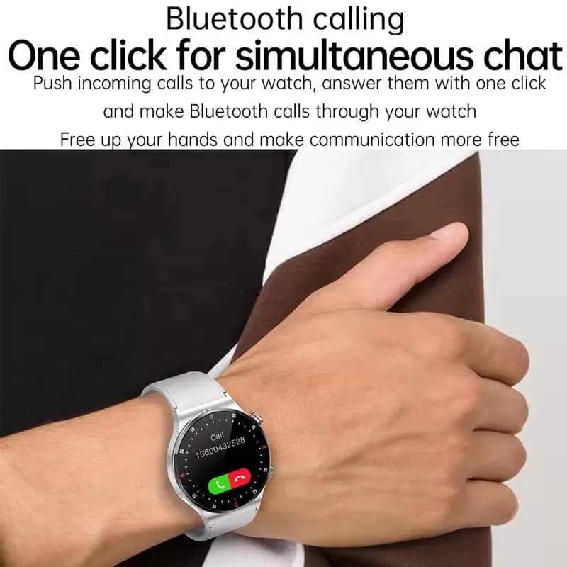 Smartwatch homme 2025 NFC appel Bluetooth écran plein écran GPS sport monitoring ECG étanche Android iOS