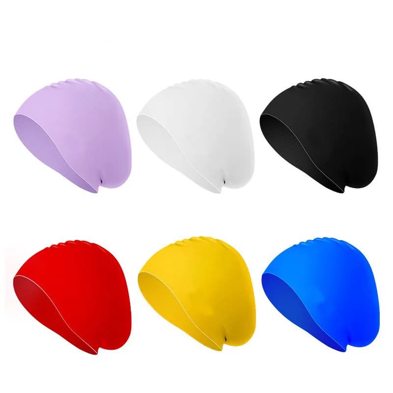 Bonnet de bain silicone confortable anti-dérapant pour femmes cheveux longs protection chevelure