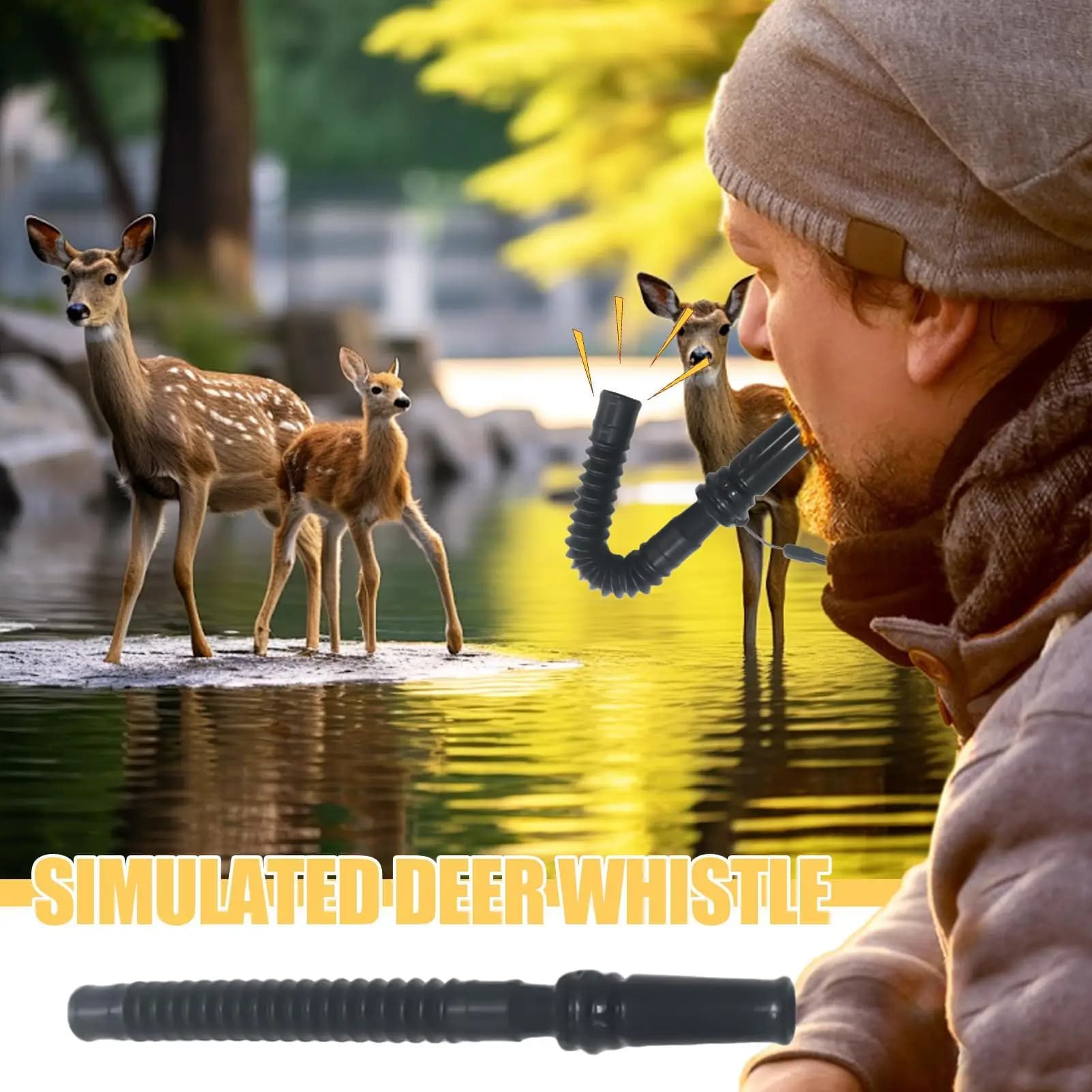 Appel de biche portable pour forêt - leurre vocal réaliste avec dragonne chasse boisée