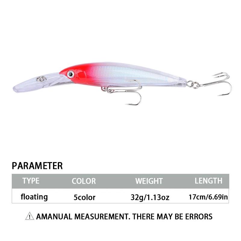 Leurre dur crankbait 17cm 30g pour brochet sandre et bar, appât wobbleur grande plongée
