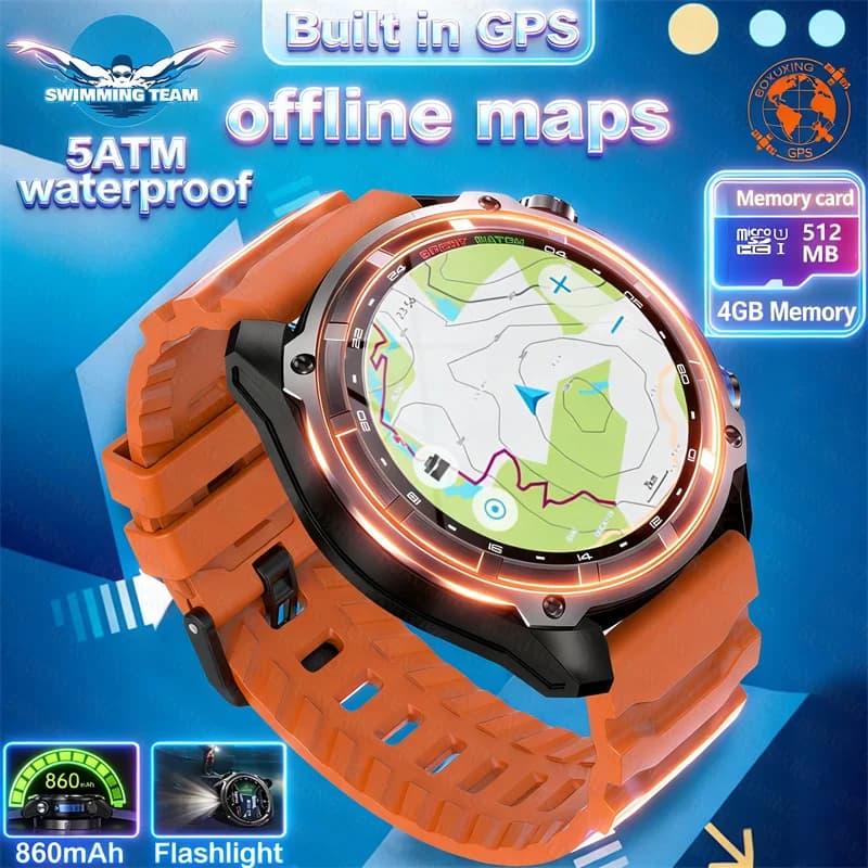 Montre connectée militaire T-Rex3 GPS carte boussole 4GB mémoire 1000mAh étanche 10ATM appel Bluetooth
