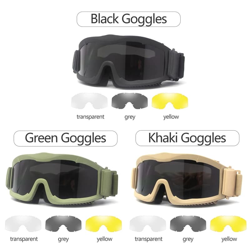 Lunettes tactiques 2024 anti-explosion 3mm pour chasse paintball pêche - protection maximale