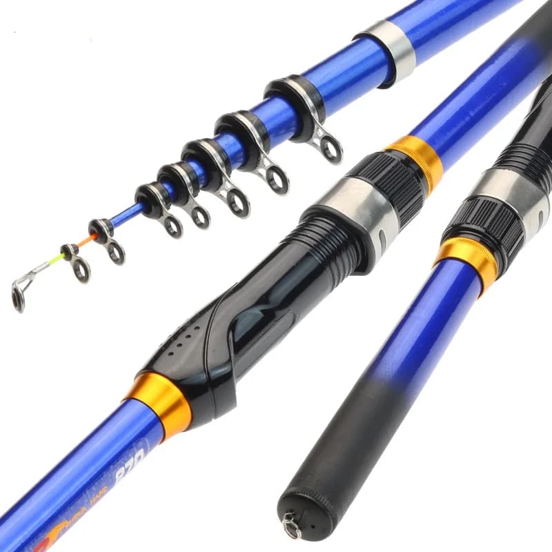 Canne télescopique BAKAWA carbone pêche rocheuse 1.5-3m, siège moulinet, voyage pêche carpe et carnassiers