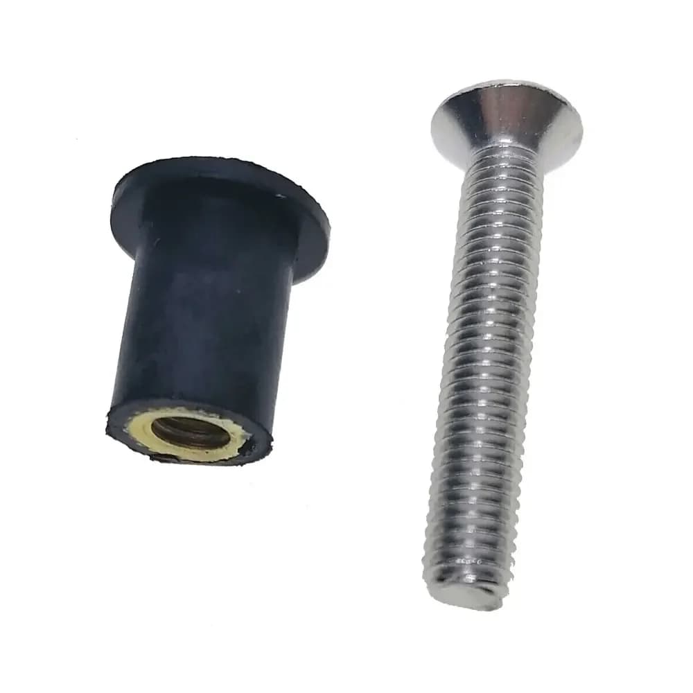Kit écrous caoutchouc marine M5 inox pour kayak - fixation bateaux gonflables et canoës pêche