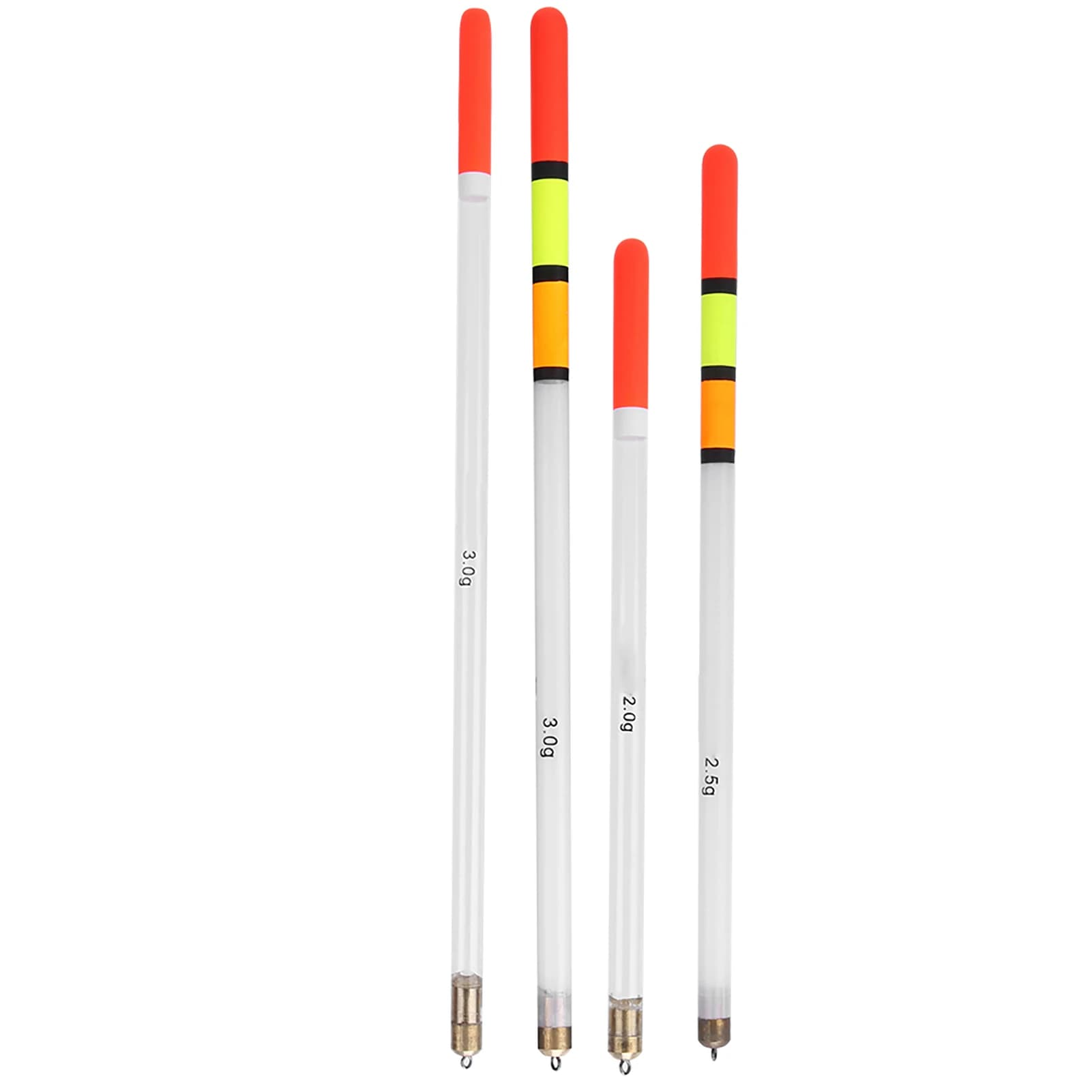 Kit 10 flotteurs plastique durables multifonctions avec tube distributeur d'appâts pour pêche
