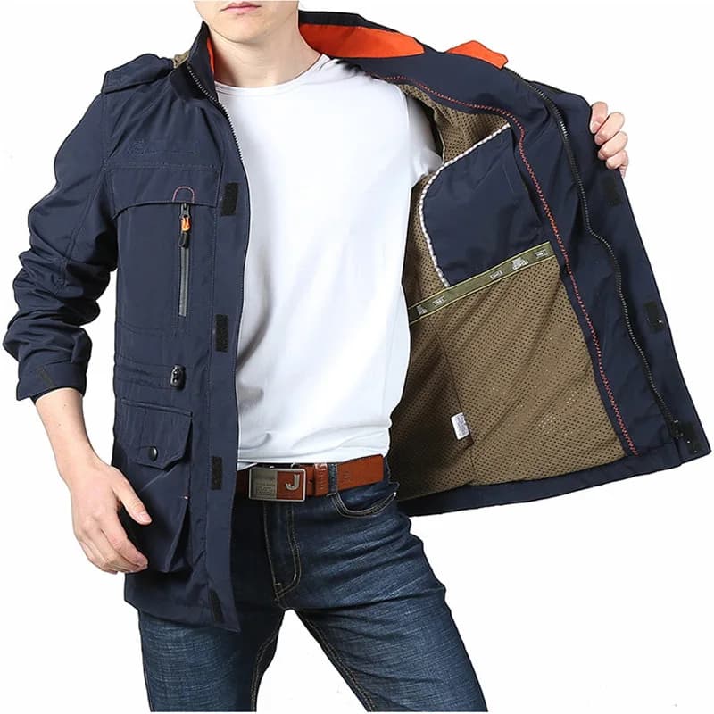Coupe-vent tactique homme imperméable - Veste légère pour pêche sportive et escalade