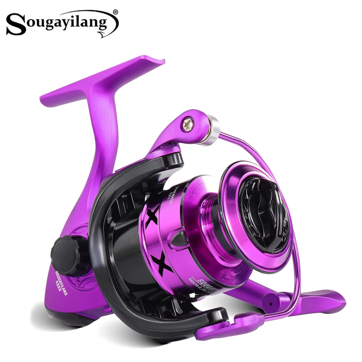 Moulinet de pêche spinning Sougayilang 5.2:1 - Bobine métal série 1000 à 7000 pour pêche en mer et carpe