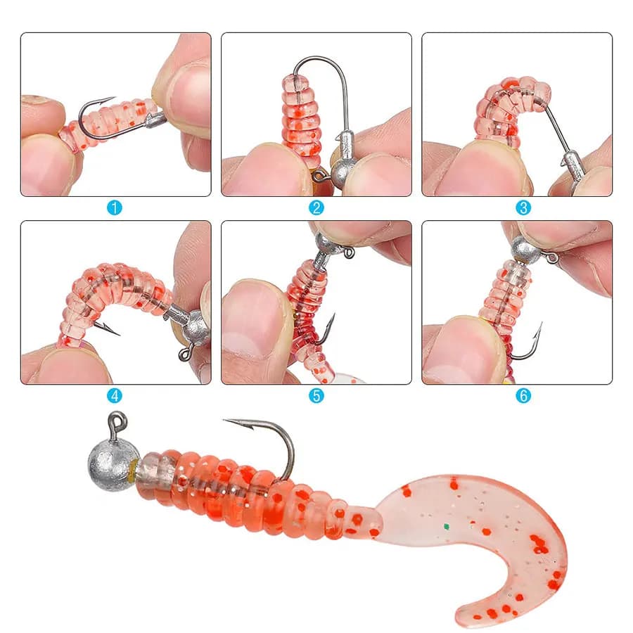 Têtes de jig MrLurion 30 pièces 1g-28g pour leurres souples - hameçons round head rigs fishing