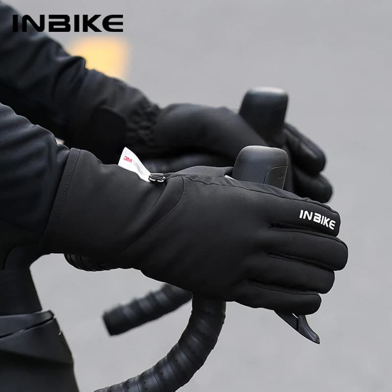 Gants INBIKE hiver hommes femmes 3M Thinsulate résistants au froid tactiles imperméables coupe-vent moto