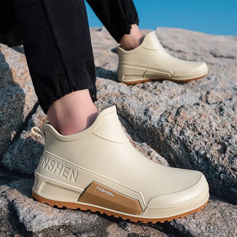 Bottes courtes imperméables nylon homme mode randonnée pêche camping antidérapantes résistantes à l'usure