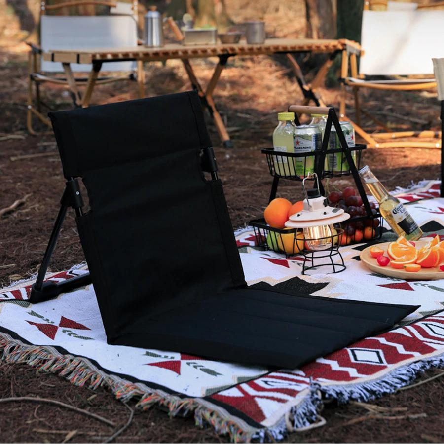 Chaise pliante de jardin et pêche avec dossier inclinable - Siège confortable avec coussin pour extérieur