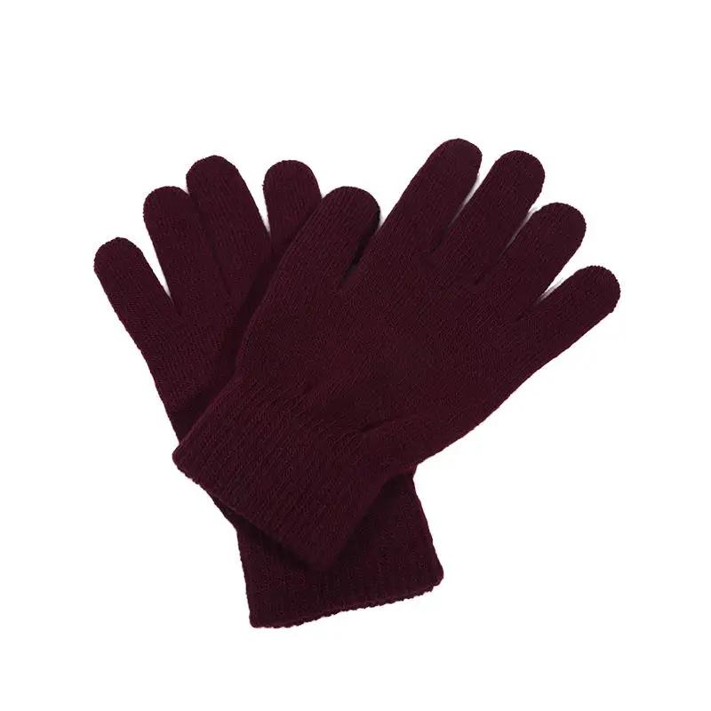 Gants d'hiver cinq doigts tactiles pour pêche et vélo - Chauffants tricotés anti-vent étudiants