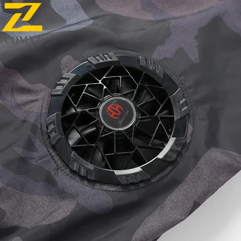 Veste rafraîchissante homme rechargeable USB pour pêche, camping et travail en été