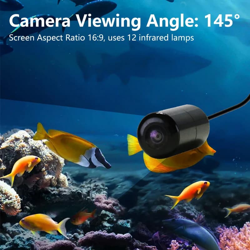 Caméra de pêche sous-marine 4.3 pouces vision nocturne 15m câble pour pêche hivernale glace