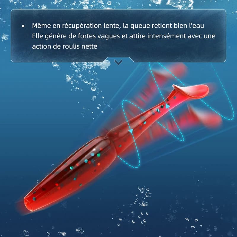 Leurre Souple Meredith Crazy Shiner 70-130mm, Appât Artificiel Wobbler pour la Pêche du Bar et Carnassiers