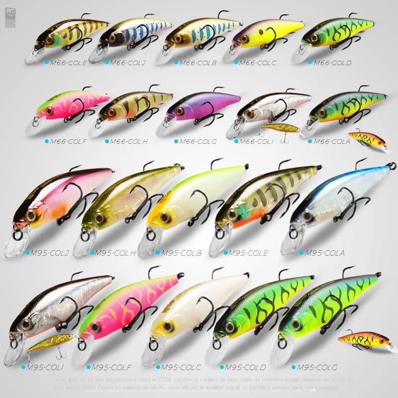 Leurres crank BEARKING Squad Minnow 65-95mm avec système plomb tungstène - Wobblers assortis