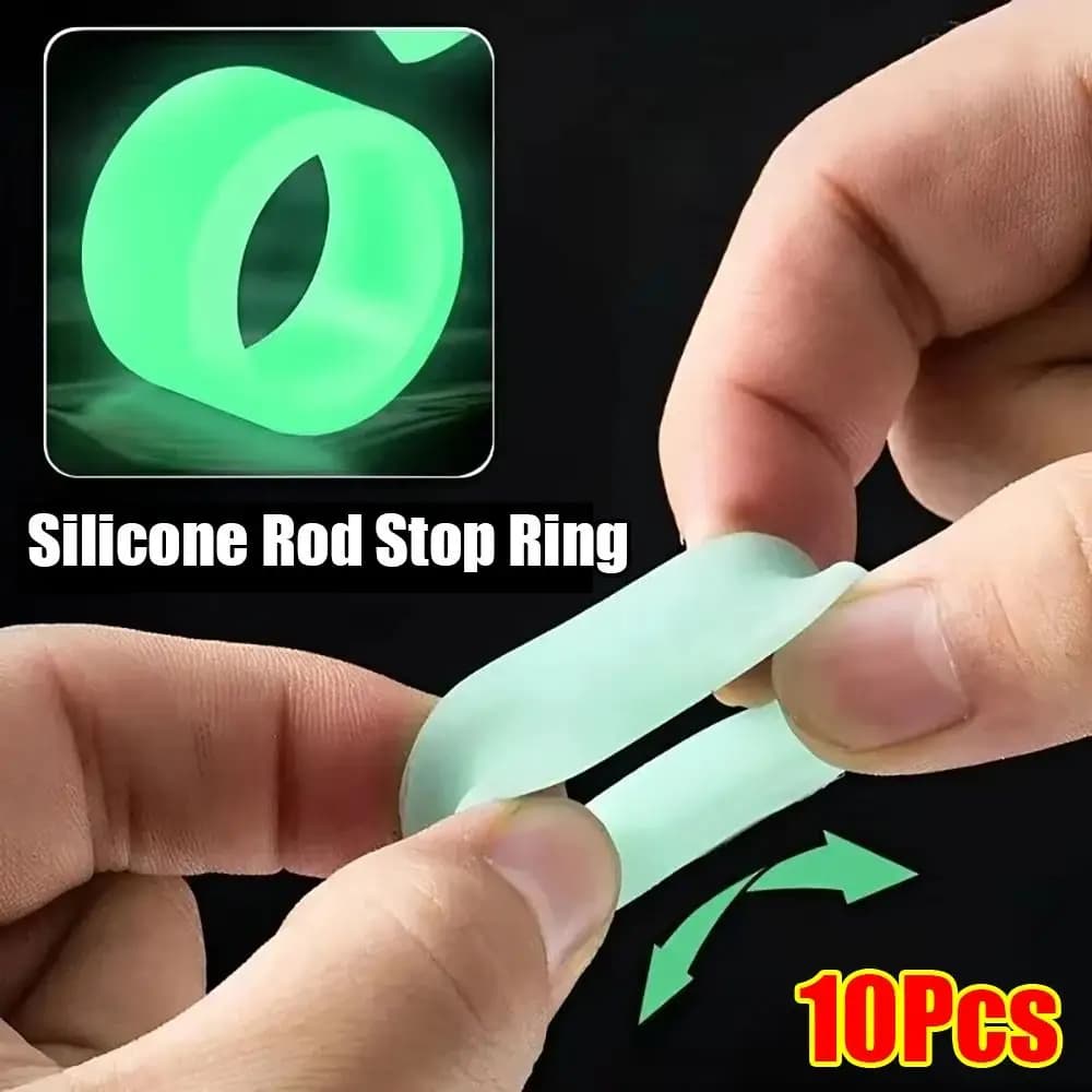 10 bandes lumineuses anti-glisse pour canne à pêche - Ruban silicone poignée absorbant transpiration