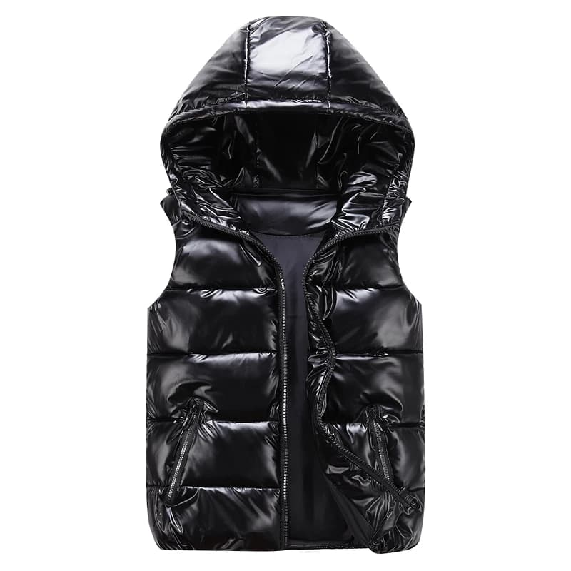 Veste sans manches polaire chaude hiver avec capuche pour homme femme enfant