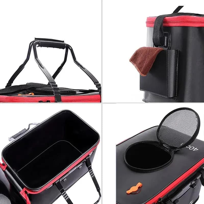 Seau à poisson pliable EVA épaissi sans pompe à oxygène portable vivier pêche extérieur conservation vif