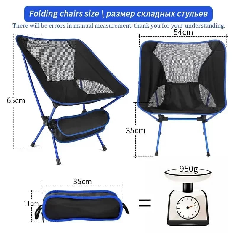 Chaise pliante portable pour plage et BBQ - Légère et pratique pour pêche et voyages