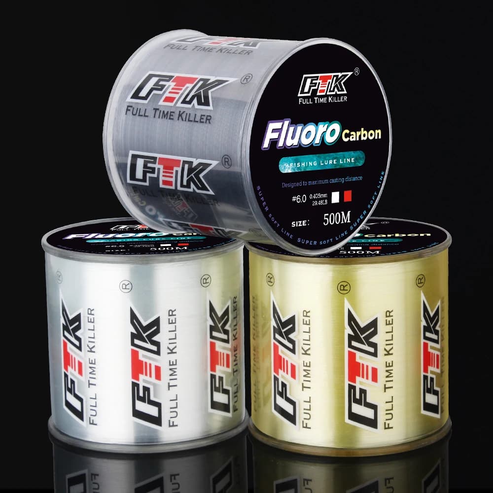 Ligne pêche fluorocarbone FTK 300M-500M - Fil souple 4.13-34.32LB pour leurres et mouches