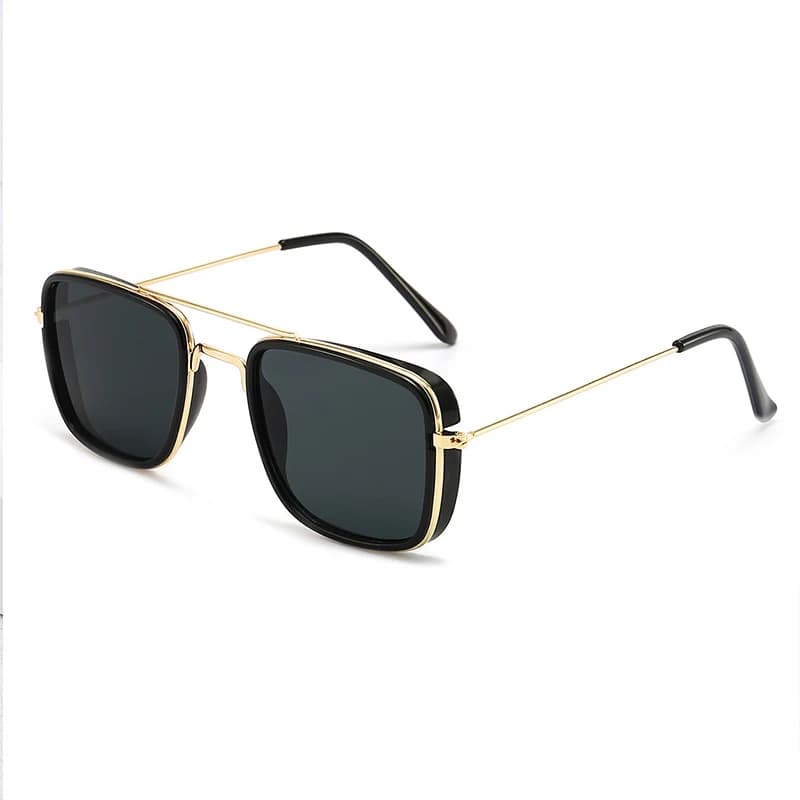 Lunettes de soleil carrées métal tendance - Version coréenne et européenne - Protection UV complète