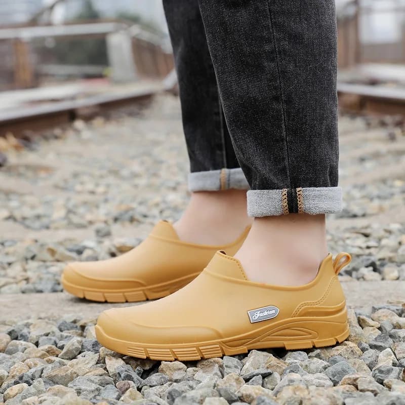 Bottes de pluie homme PVC anti-odeur antidérapantes pour cuisine pêche travail printemps automne