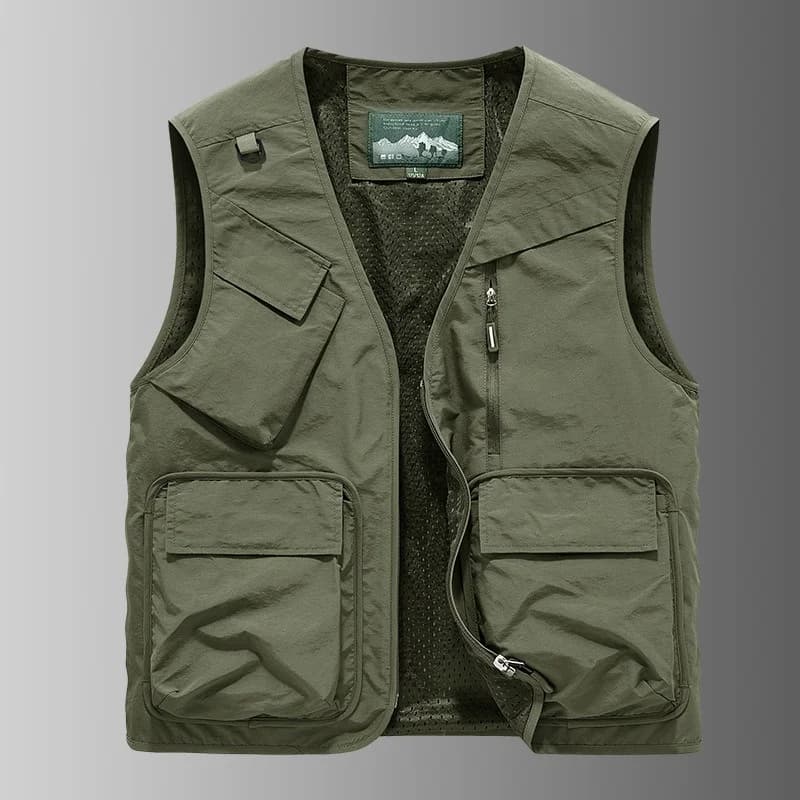 Veste de pêche homme 2025 légère et ample avec multiples poches pour vêtement extérieur